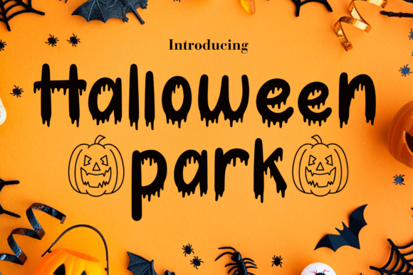 Halloween Park: The Dripping Display Font for October Crafts