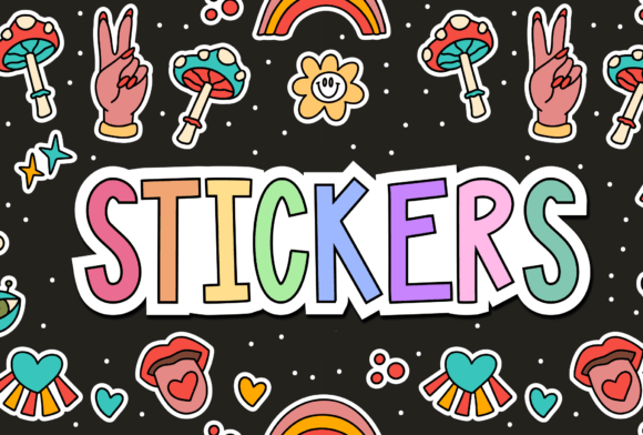Multicoloured Stickers: The Vibrant Display Font for Bold Branding